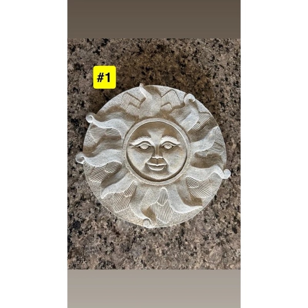 Vintage Celestial Sun Face Wall Plaque